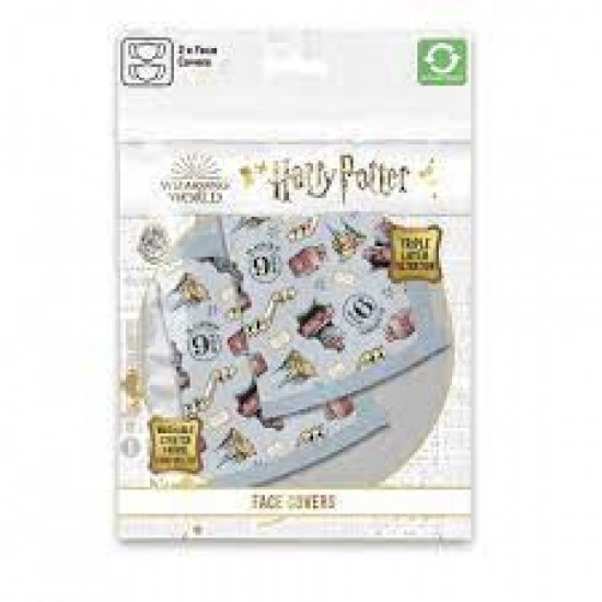 ΣΕΤ 2 ΥΦΑΣΜΑΤΙΝΩΝ ΜΑΣΚΩΝ Pyramid Wizarding World Harry Potter (Hogwarts Express) Mask - 2Pack Face Covers (GP85571)