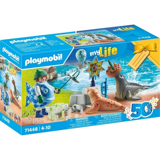 Playmobil city life gift set πάρτυ στο ενυδρείο με τις φώκιες 71448
